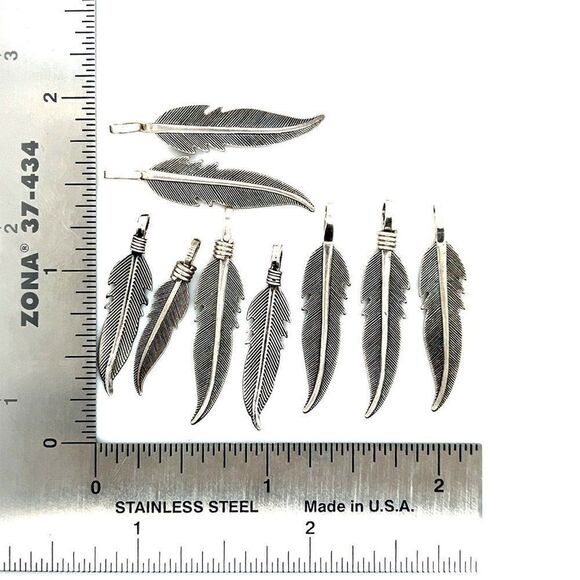 9 Leaves Silver Dangle - Picture 3 of 3